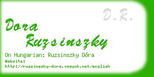 dora ruzsinszky business card